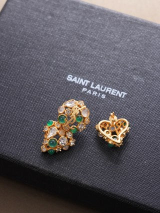 YSL Vintage Gemstone Mosaic Clip-On Earrings