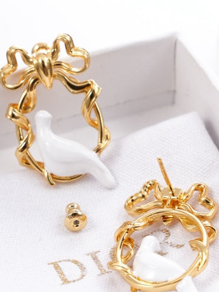 Dior Colombe Fleur Hoop Earrings