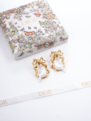 Dior Colombe Fleur Hoop Earrings