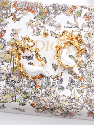 Dior Colombe Fleur Hoop Earrings