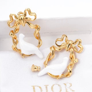 Dior Colombe Fleur Hoop Earrings