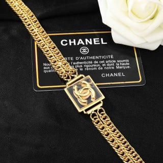 CHANEL Marcella Golden Chain Medallion Necklace