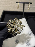 Chanel Gold Floral Crystal Statement Brooch – Elegant Luxury Fashion Accessory