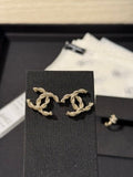 Chanel Light Gold Twisted-Design Stud Earrings