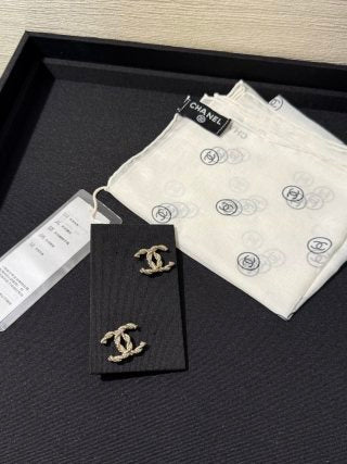 Chanel Light Gold Twisted-Design Stud Earrings