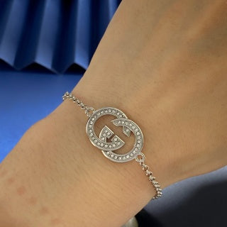 Gucci Interlocking G Pearl Drop Chain Bracelet