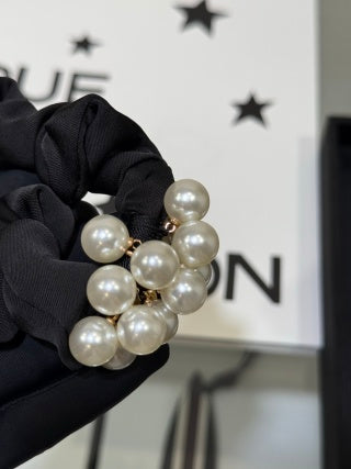 Chanel Elegant Pearl Charm Hair Scrunchie