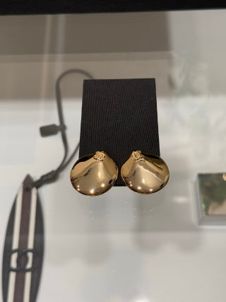 Chanel Gold Dome Stud Earrings – Elegant Luxury Fashion Jewelry
