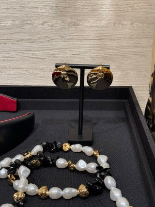 Chanel Gold Dome Stud Earrings – Elegant Luxury Fashion Jewelry