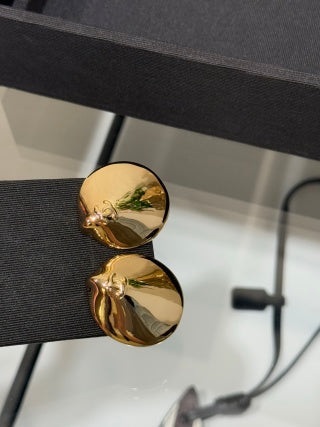 Chanel Gold Dome Stud Earrings – Elegant Luxury Fashion Jewelry