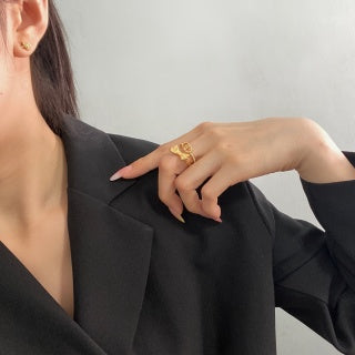 Dior Butterfly Oblique Crystal Ring