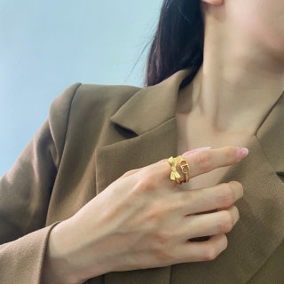 Dior Butterfly Oblique Crystal Ring