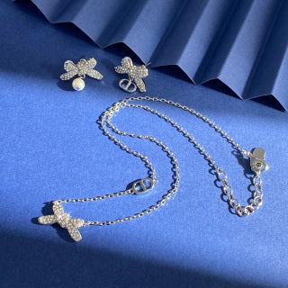 Dior Butterfly Crystal Chain Necklace