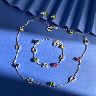 Gucci Mini G Gemstone Accent Chain Bracelet