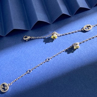 Gucci Mini Interlocking G Gemstone Chain Necklace