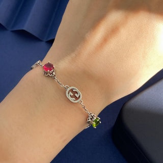 Gucci Mini G Gemstone Accent Chain Bracelet