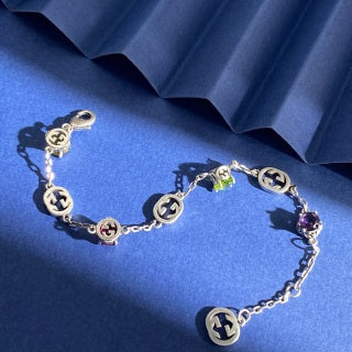 Gucci Mini G Gemstone Accent Chain Bracelet