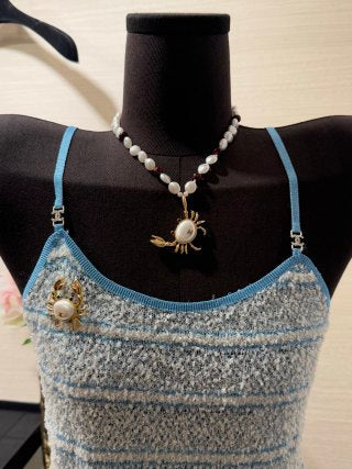 CHANEL Soleil Pearl Charm Necklace