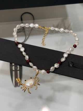 CHANEL Soleil Pearl Charm Necklace