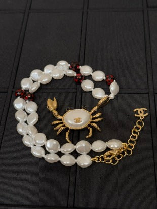 Chanel Pearl Gold Charm Choker Necklace – Elegant Luxury Fashion Jewelry