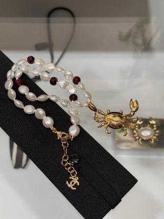 CHANEL Soleil Pearl Charm Necklace