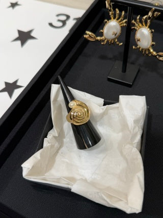 Chanel Gold Spiral Statement Ring – Elegant Luxury Fashion Jewelry