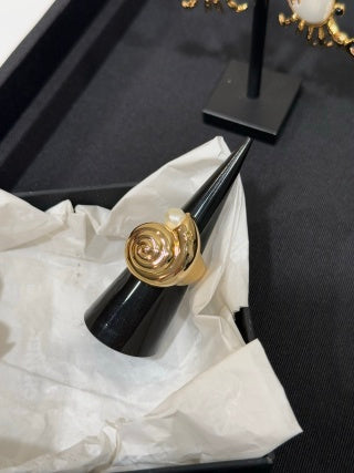 Chanel Gold Spiral Statement Ring – Elegant Luxury Fashion Jewelry