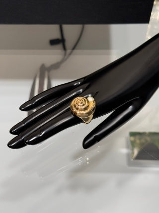 Chanel Gold Spiral Statement Ring – Elegant Luxury Fashion Jewelry