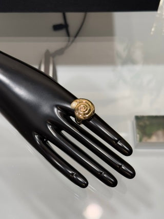 Chanel Gold Spiral Statement Ring – Elegant Luxury Fashion Jewelry
