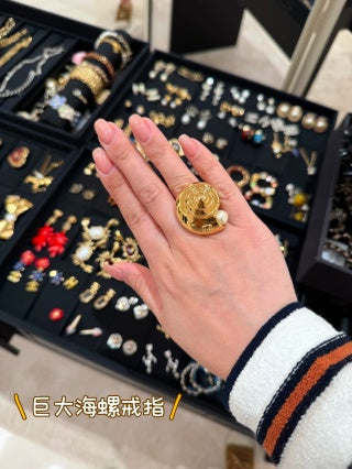 Chanel Gold Spiral Statement Ring – Elegant Luxury Fashion Jewelry