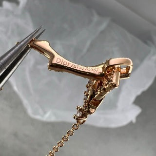 Dior Crystal Crescent Moon Charm Necklace