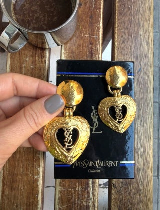 YSL Éclat Heart Medallion Earrings