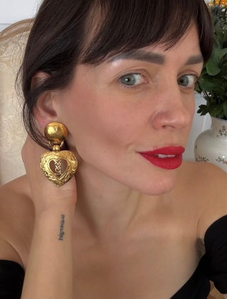 YSL Éclat Heart Medallion Earrings