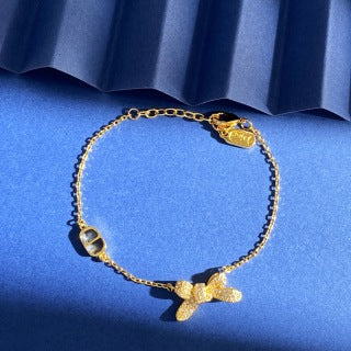 Dior Butterfly Crystal Charm Bracelet