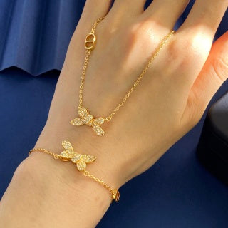 Dior Butterfly Crystal Charm Bracelet