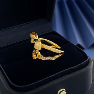 Dior Butterfly Oblique Crystal Ring