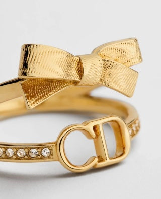 Dior Butterfly Oblique Crystal Ring