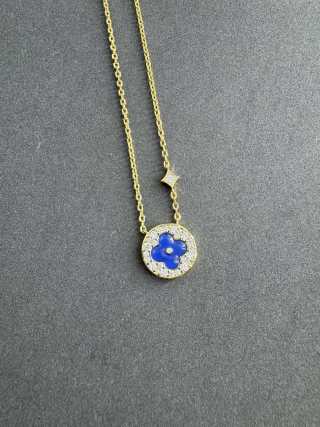 Louis Vuitton Sapphire Blossom Medallion Pendant Necklace