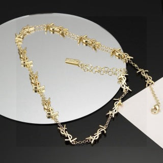 YSL Monogram Link Charm Chain Bracelet