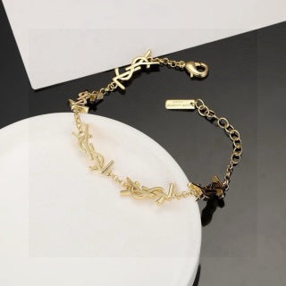 YSL Monogram Link Charm Chain Bracelet