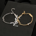 YSL Crystal Tag Chain Bracelet
