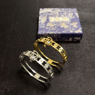 Dior CD Beaded Chain Cuff Bracelet