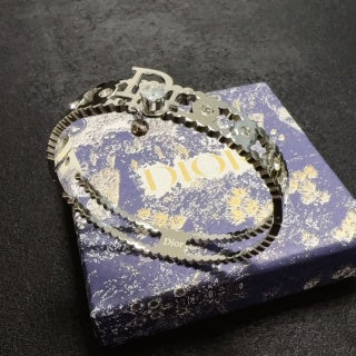 Dior CD Beaded Chain Cuff Bracelet