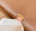 Dior CD Logo Open Gold Band Ring