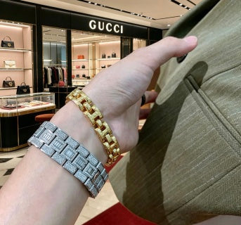 Gucci Interlocking G Geometric Link Medallion Bracelet