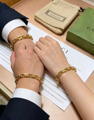 Gucci Interlocking G Geometric Link Chain Bracelet