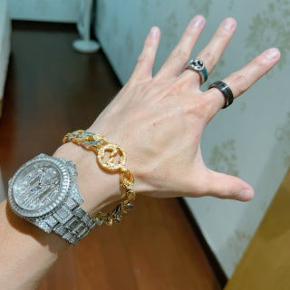 Gucci Interlocking G Twisted Chain Crystal Link Bracelet