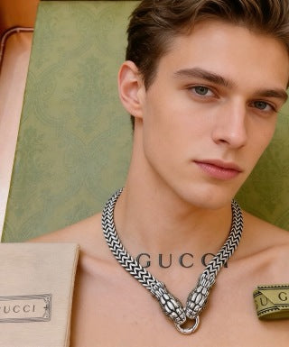 Gucci Interlocking G Snake Chain Link Necklace