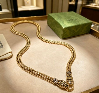 Gucci Interlocking G Snake Chain Pendant Necklace