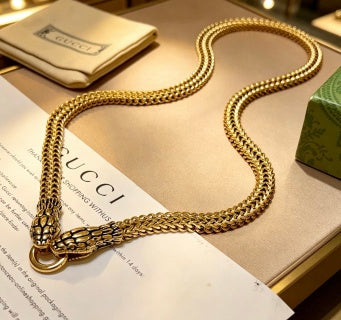Gucci Interlocking G Snake Chain Pendant Necklace